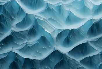 Close-up of a textured blue ice surface with intricate patterns and layers, resembling abstract art. - Powered by Adobe