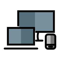 Devices Outline icon.  Vector illustration. For sign, symbol, web graphics, infographics. 