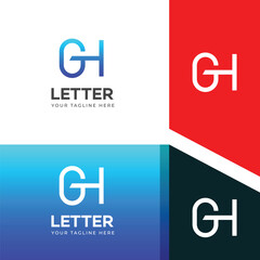 GH, HG letter logo design template elements. Modern abstract digital alphabet letter logo.