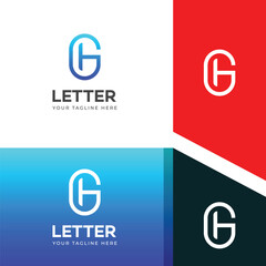 GH, HG letter logo design template elements. Modern abstract digital alphabet letter logo.