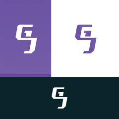 GJ, JG letter logo design template elements. Modern abstract digital alphabet letter logo.
