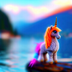 Naklejka premium 3D furry forest animal with beautiful colors and white background. with Generative AI technology 