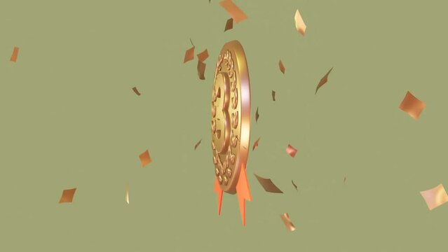 回転する3Dの3位の銅メダル