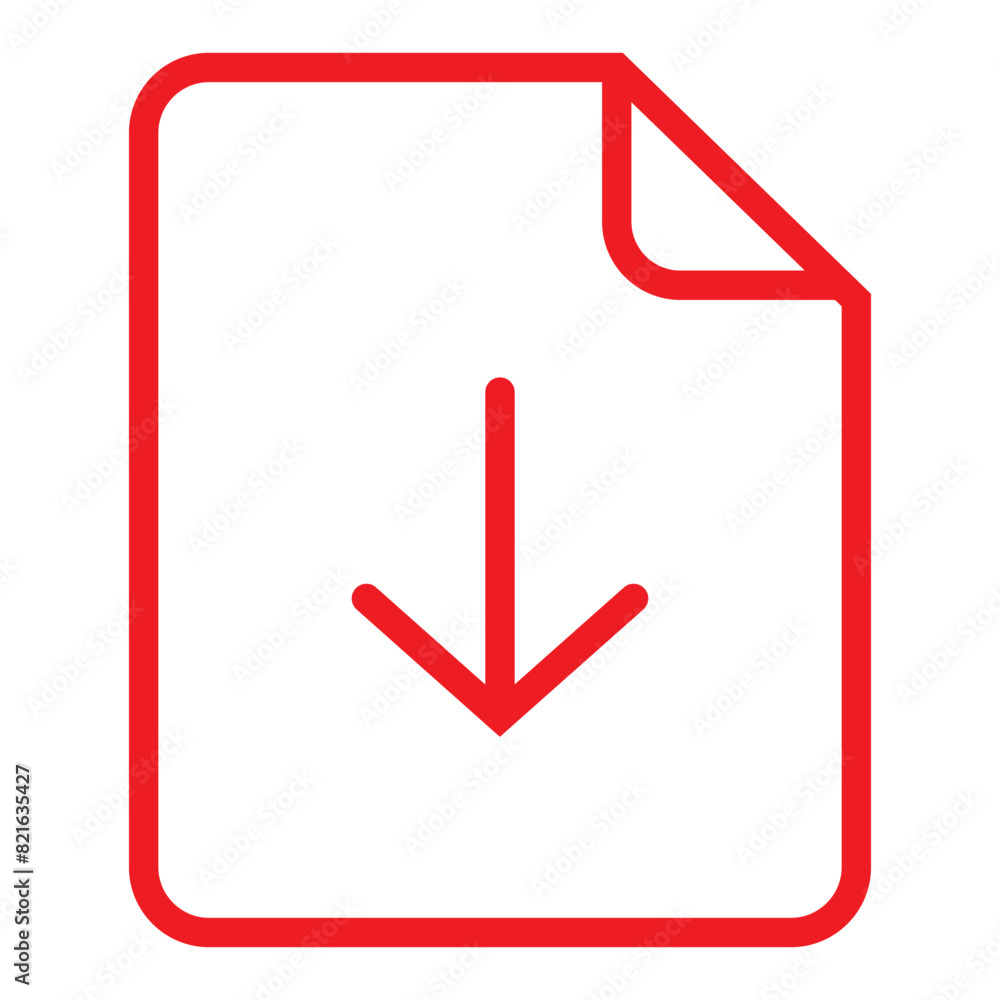 Poster download folder icon, file document import icon sign with arrow down - save folder file icon button