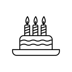 Birthday cake icon vector, simple liner vector illustration for web and app on white background..eps