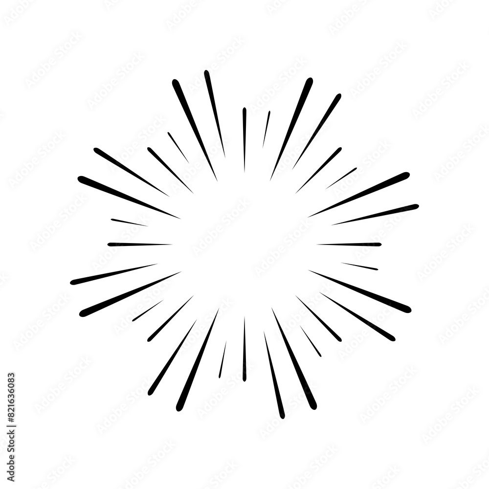 Aufkleber Firework explosion vector flat black simple illustration for web and app on white background..eps