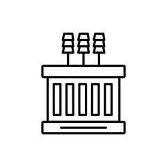 Electric transformer line icon, vector flat simple illustration for web and app on white background..eps