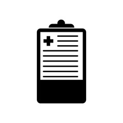 Medical history vector flat black simple illustration for web and app on white background..eps