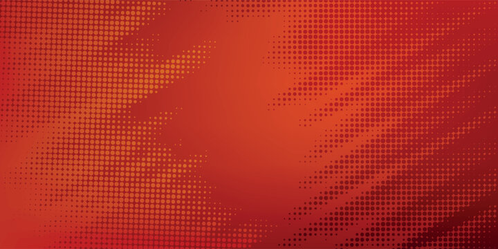 gradient red template with circles background. abstract dotted halftone on red fluid color background