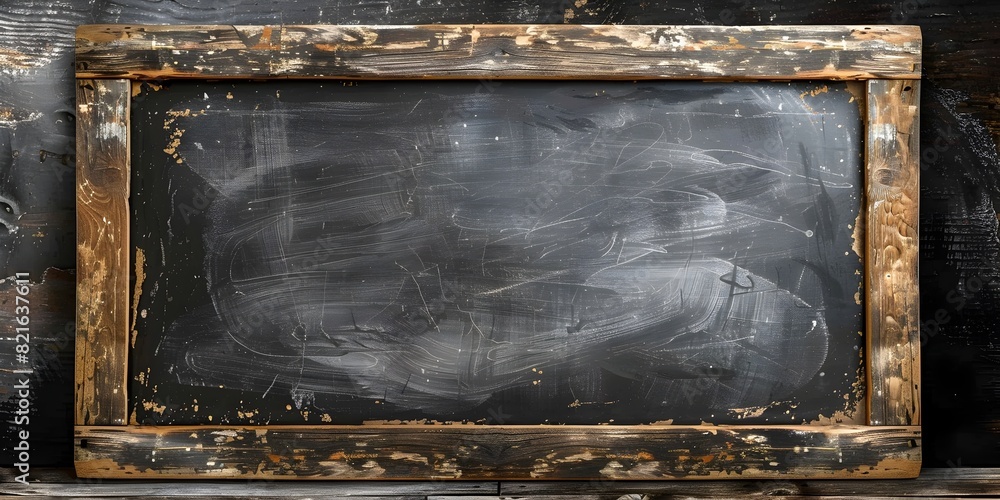 Poster rustic chalkboard frame with chalk texture on slate background for digital or graphic design