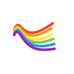 rainbow logo line icon