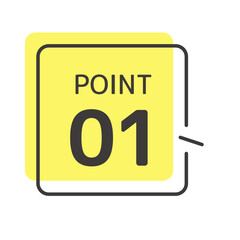 バナーやプレゼン資料デザインに最適！ポイントナンバーのアイコン　イラスト素材