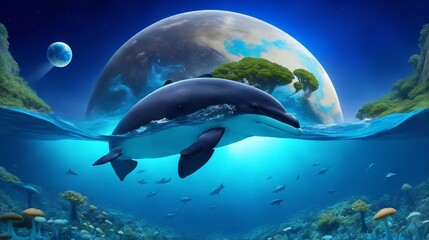 dolphin in the water global warming
