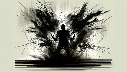 Emotions digital illustration vector art anger fury frustration Wallpaper HD Background Generative AI