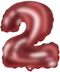 Number two metallic balloon, Helium Balloon