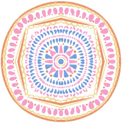 Ornamental round Mandala watercolor