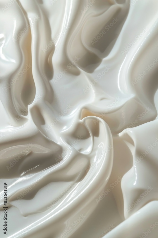 Poster a white fabric with a creamy texture, possibly resembling a piece of cheese. the fabric is draped ov