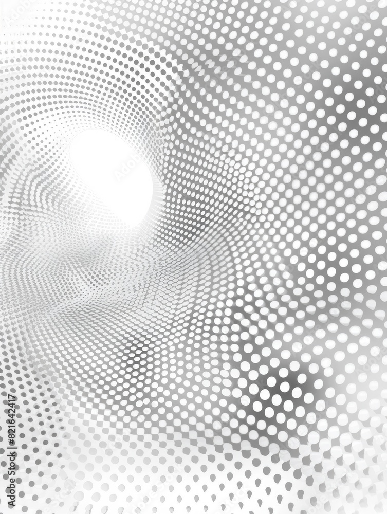 Poster a blurry image of a face with a lot of dots. the image has a sense of movement and depth, as if the 