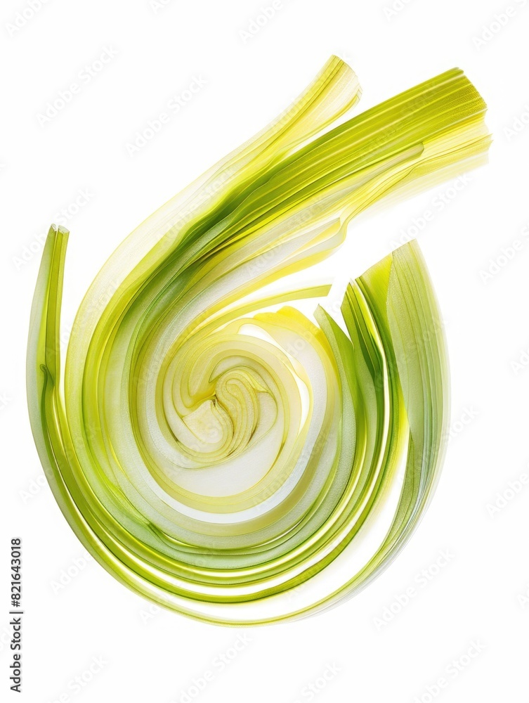 Poster a spiral of green vegetables is shown in a white background. the vegetables are arranged in a circul