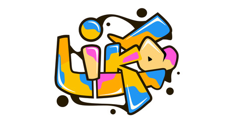 Like word graffiti text illustration