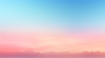 a pink and blue sky with mountains in the distance