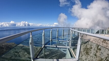 Skywalk - a glass platform on Biokovo mountain in Croatia