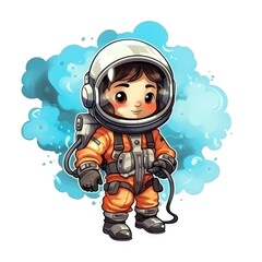 Art illustration Character astronaut isolated background