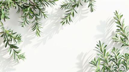 Thyme isolated on white background. Fresh herbs concept. Copy space