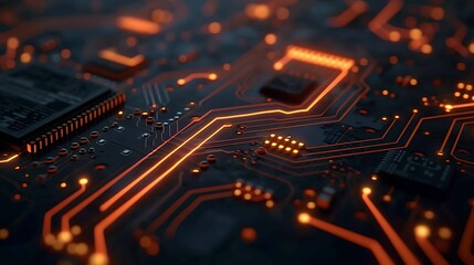 close up of electronic circuit board