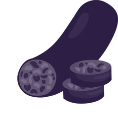 Soondae or sundae, Korean blood sausage. Asian food. Korean cuisine. Korean food