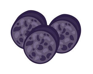 Soondae or sundae, Korean blood sausage. Asian food. Korean cuisine. Korean food