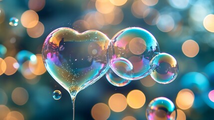 soap bubble in heart shaped
