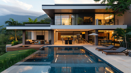 Fototapeta premium Modern_house_with_pool
