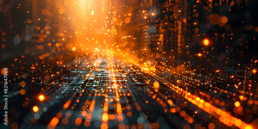 Poster captivating quantum computations glowing qubits illuminating the future of digital technology