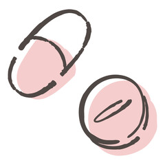 シンプルな手描きの薬の錠剤イラスト