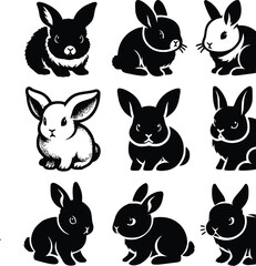 Rabbit silhouette Vector