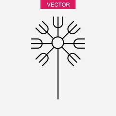 Dandelion, taraxacum line icon, vector flat simple illustration on white background..eps