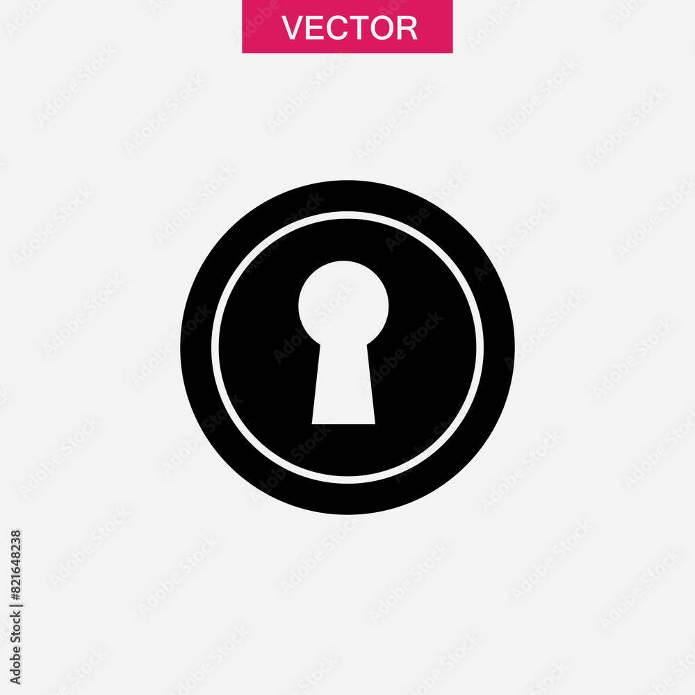 Poster keyhole icon vector, flat black simple illustration for web and app on white background..eps