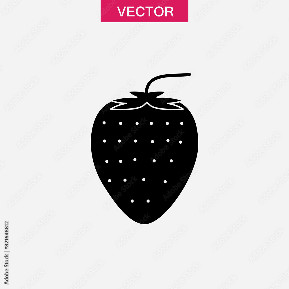 Poster strawberry vector icon simple illustration for web and app on white background..eps