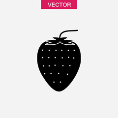 Strawberry vector icon simple illustration for web and app on white background..eps