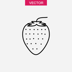 Strawberry line icon, outline vector sign, simple illustration for web and app on white background..eps