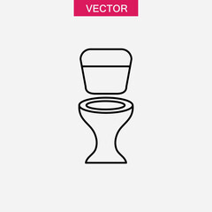 Toilet icon vector, simple flat liner illustration on white background..eps