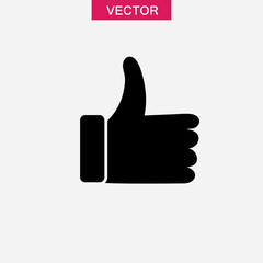 thumbs up vector flat black icon. simple illustration for web and app on white background..eps