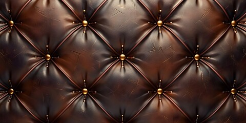 Exquisite Brown Leather Textured Background with Gilded Accents Sophisticated Luxury Decorative Pattern