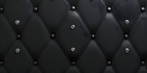 Luxurious Black Velvet Texture with Sparkling Diamond Accents Elegant Glamorous Background Concept
