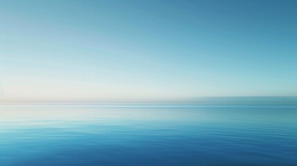 Serene Blue Ocean Horizon Under Clear Sky