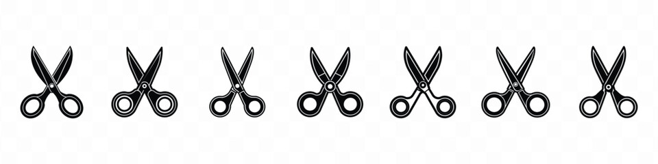 Scissors icon, Scissors icon logo isolated on transparent background, Scissors vector icon. Illustration Vector graphic of scissor icon, Scissors icon