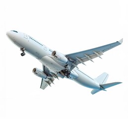 Fototapeta premium A large white airplane is flying through the sky