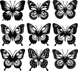 Fototapeta premium butterfly silhouette vector