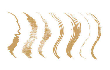 アナログタッチ素材：筆の質感　墨　インク　筆模様　波模様　